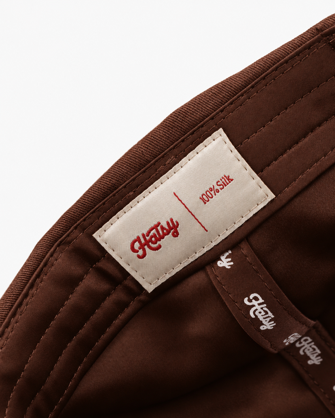HATSY 100% silk label inside the Sedona Dad Hat
